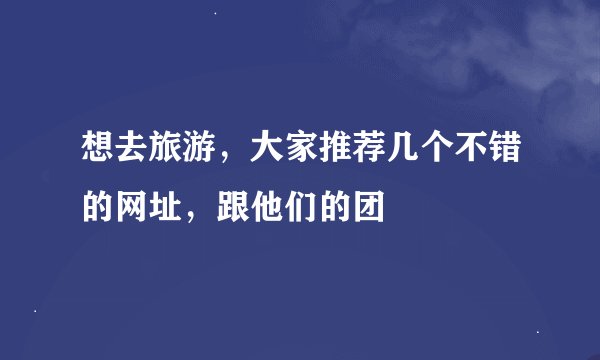 想去旅游，大家推荐几个不错的网址，跟他们的团