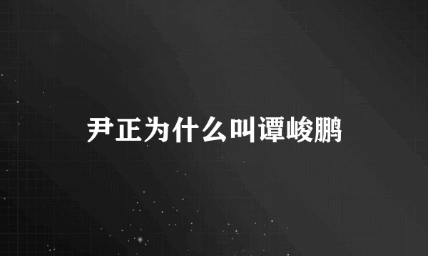 尹正为什么叫谭峻鹏