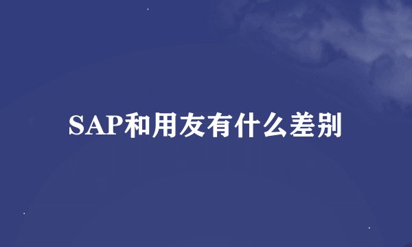 SAP和用友有什么差别