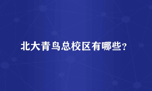 北大青鸟总校区有哪些？