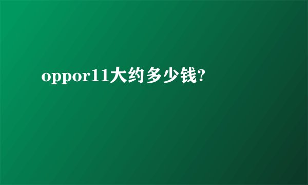 oppor11大约多少钱?