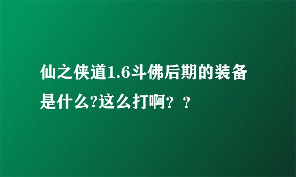 仙之侠道1.6斗佛后期的装备是什么?这么打啊？？