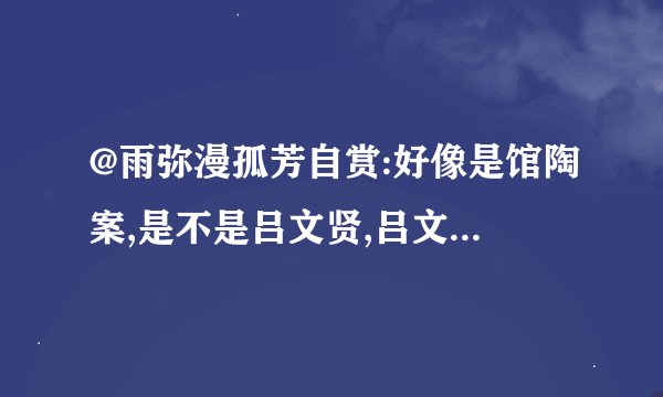 @雨弥漫孤芳自赏:好像是馆陶案,是不是吕文贤,吕文志那个案件?