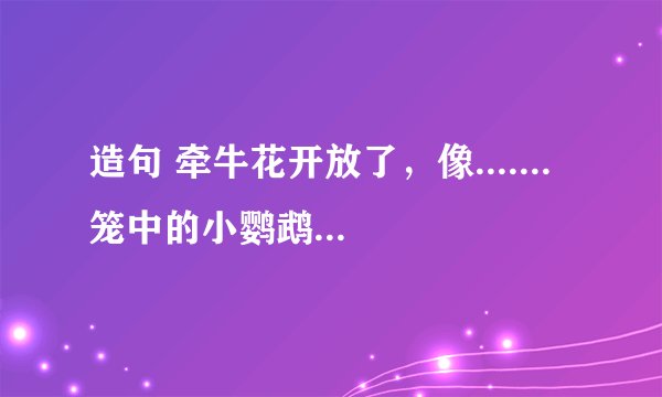 造句 牵牛花开放了，像....... 笼中的小鹦鹉,像.....