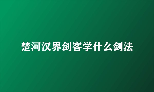 楚河汉界剑客学什么剑法