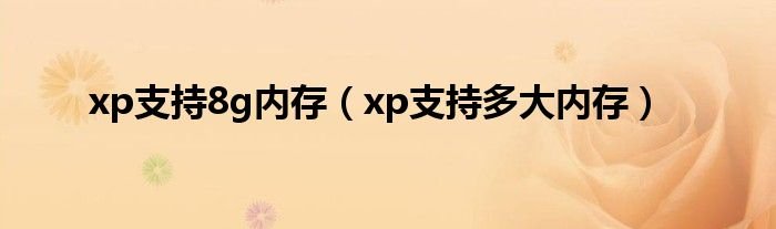 xp支持8g内存xp支持多大内存