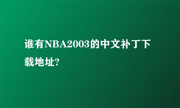 谁有NBA2003的中文补丁下载地址?