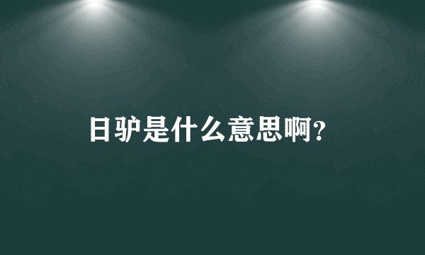 日驴是什么意思啊？