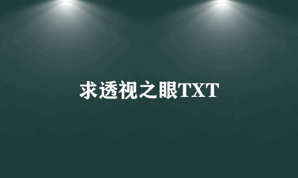 求透视之眼TXT
