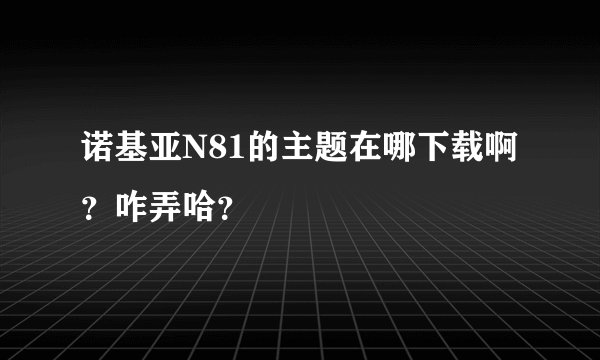 诺基亚N81的主题在哪下载啊？咋弄哈？