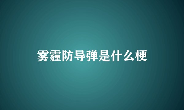 雾霾防导弹是什么梗