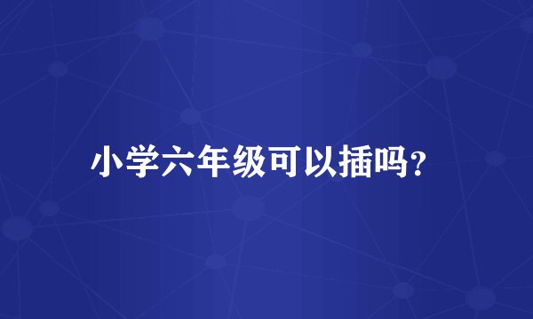 小学六年级可以插吗？