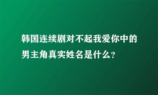 韩国连续剧对不起我爱你中的男主角真实姓名是什么？