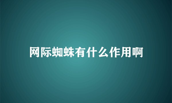 网际蜘蛛有什么作用啊