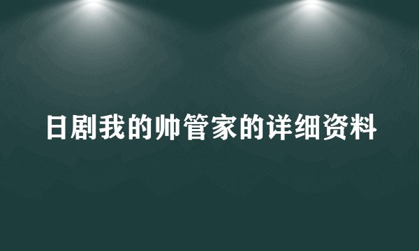 日剧我的帅管家的详细资料