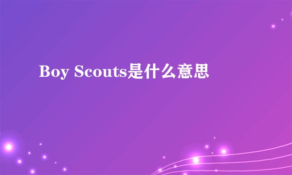 Boy Scouts是什么意思