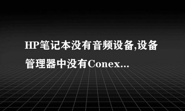 HP笔记本没有音频设备,设备管理器中没有Conexant High Definition Audio这一项,不是问号哦.怎么办哦