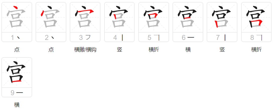 宫组词语和拼音