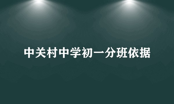 中关村中学初一分班依据