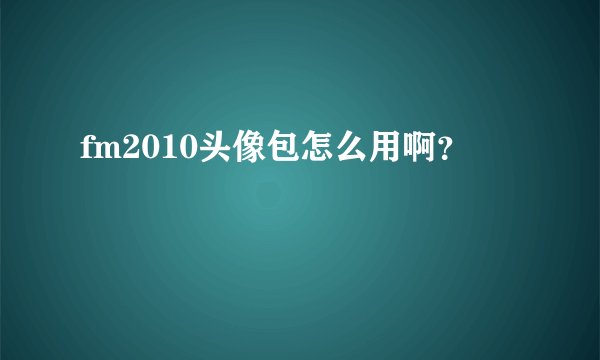 fm2010头像包怎么用啊？