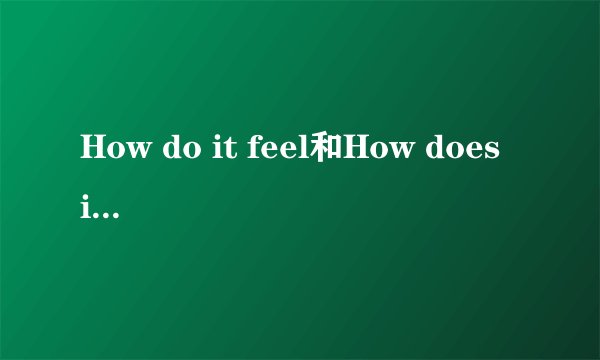How do it feel和How does it feel是什么意思有啥区分？