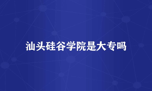 汕头硅谷学院是大专吗
