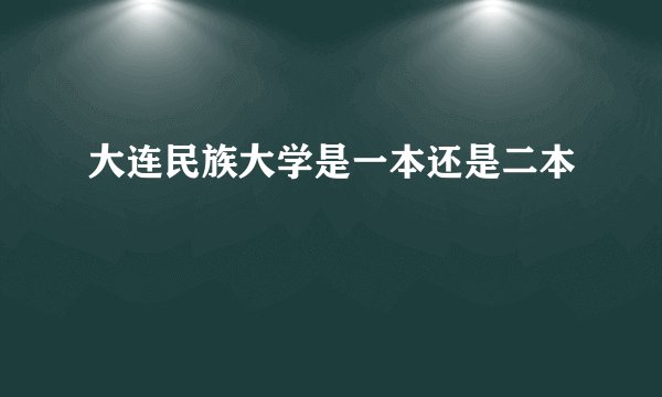 大连民族大学是一本还是二本
