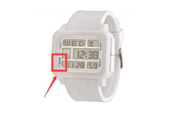 levis多功能电子手表怎么调时间
