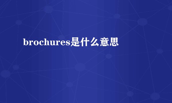 brochures是什么意思