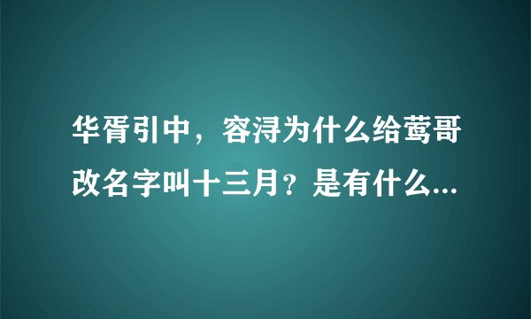 华胥引中，容浔为什么给莺哥改名字叫十三月？是有什么典故吗？