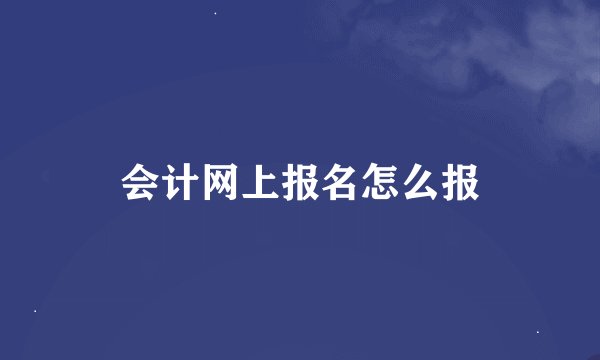 会计网上报名怎么报