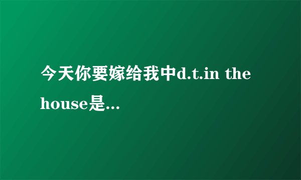今天你要嫁给我中d.t.in the house是什么意思