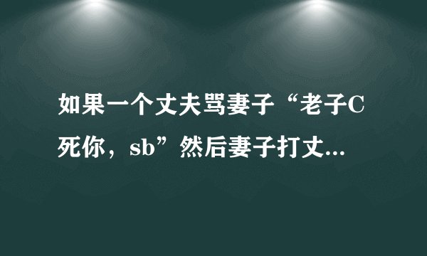 如果一个丈夫骂妻子“老子C死你,sb”然后妻子打丈夫十几个巴掌,你认为是家暴吗?