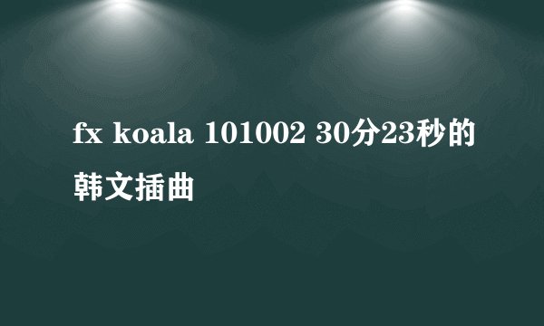 fx koala 101002 30分23秒的韩文插曲