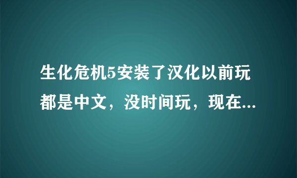 生化危机5安装了汉化以前玩都是中文，没时间玩，现在玩起怎么是英文不解。还没通关啊。