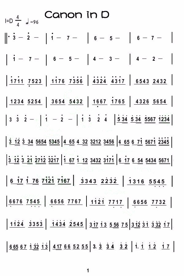 卡农小提琴简谱