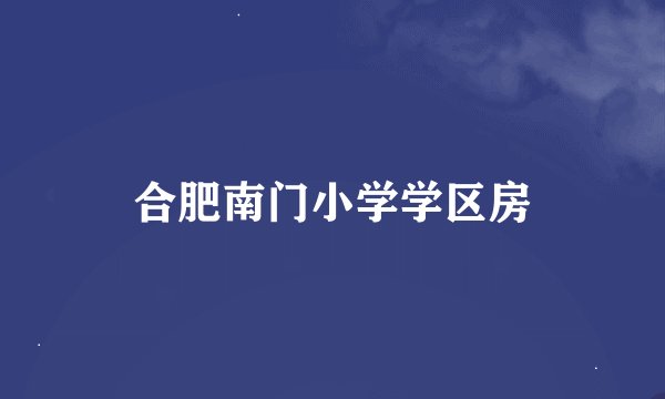 合肥南门小学学区房