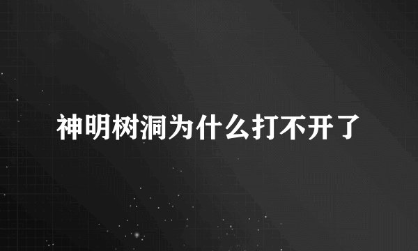 神明树洞为什么打不开了