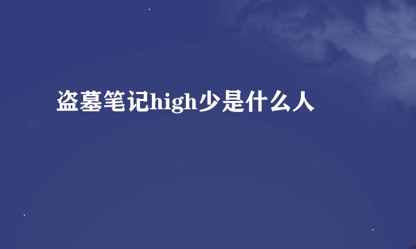 盗墓笔记high少是什么人