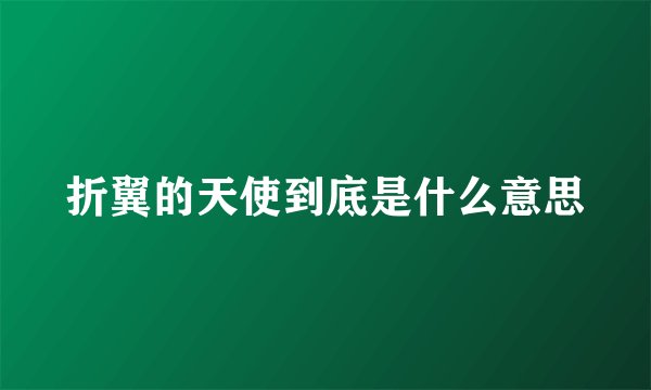 折翼的天使到底是什么意思