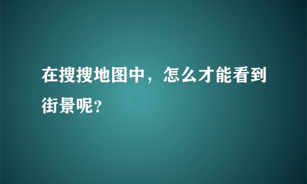 在搜搜地图中，怎么才能看到街景呢？