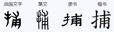 捕字的笔顺