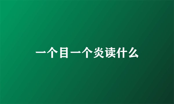 一个目一个炎读什么