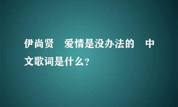 伊尚贤 爱情是没办法的 中文歌词是什么？
