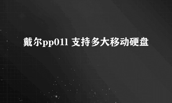 戴尔pp01l 支持多大移动硬盘