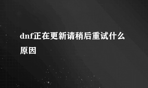 dnf正在更新请稍后重试什么原因