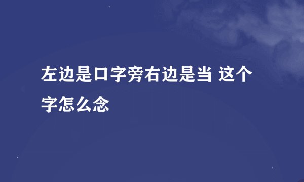 左边是口字旁右边是当 这个字怎么念
