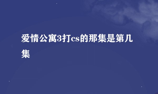 爱情公寓3打cs的那集是第几集