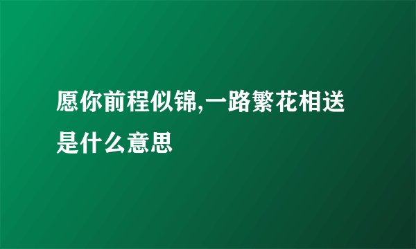 愿你前程似锦,一路繁花相送是什么意思
