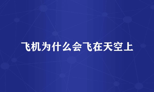 飞机为什么会飞在天空上